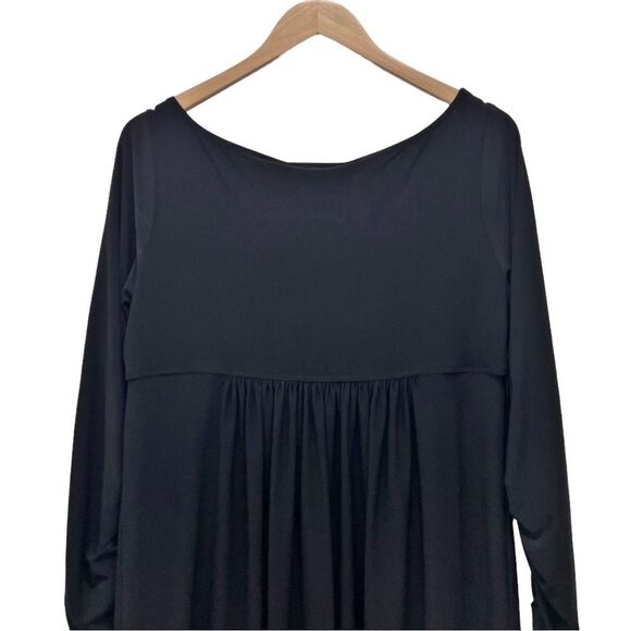 Norma Kamali Dress Size XL Scoop Neck Empire Waist Black Stretch Jersey Knit - Picture 6 of 11